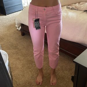 Pink mom slim fit jeans never worn new!